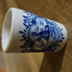 Delfts Blonde Blue and White toothpick Holder